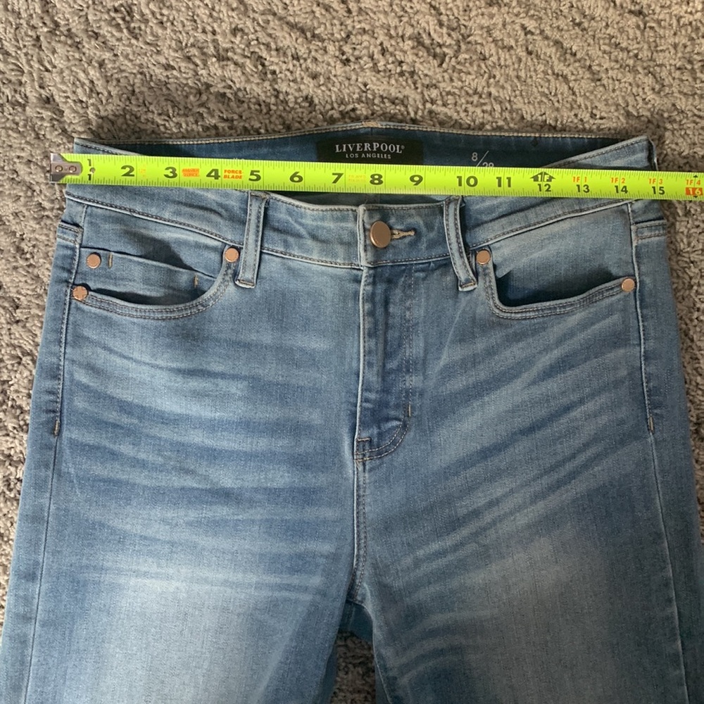 Liverpool Jeans Company Medium Blue Cropped Flare Jeans - Picture 11 of 16